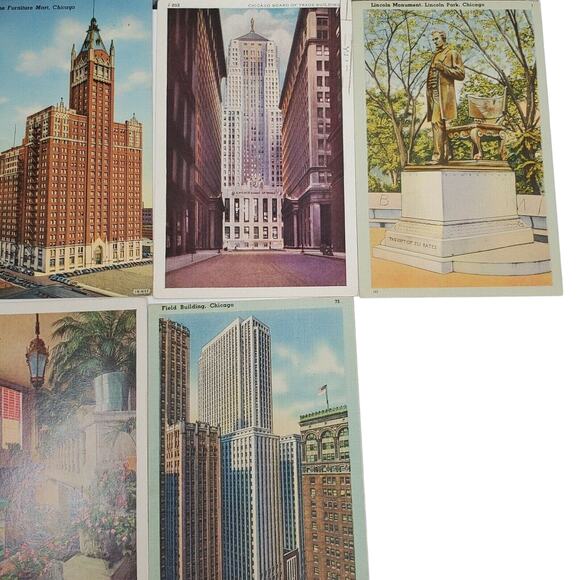17 Chicago Postcard Lot Monument Edgewater Hotel Field Building Variety - Picture 4 of 10